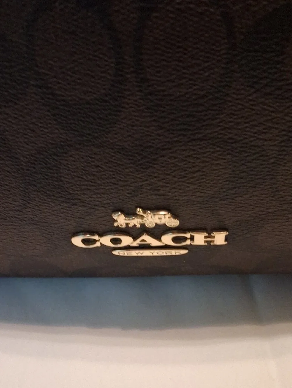 Coach Brown Signature Canvas Shoulder Bag with Red Leather Trim Gold tone logo